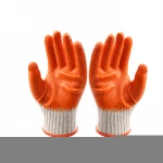 Cheap model smooth palm latex coated gloves 10 gauge orange economic safety gloves