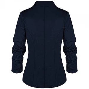 Cheap Navy Blue Fold Sleeve Ladies Office Wear Suits for Women Office Formal