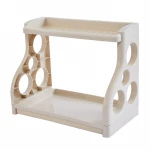 Cheap Price Plastic Double Layers Kitchen Multi-fuction Organization Storage Rack Shelves