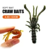 Cheap price pvc soft lure prawn bait 4.3g 80mm 6pcs/bag plastic fishing lures smart crawfish fishing lure