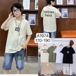 Childrens monogram print round neck short sleeve wear foreign trade summer Short sleeve for boys