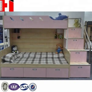 China factory latest kids wood double bed designs