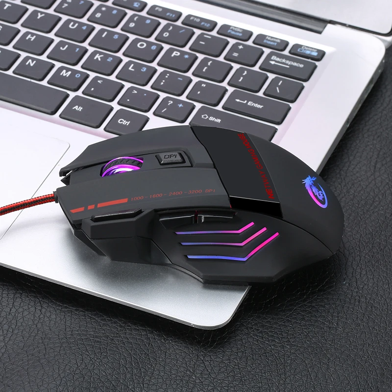 China Factory OEM Colorful Light Wired Optical Mouse RGB Luminous 7 Buttons Adjustable 5500 DPI USB Gaming Wired Mouse