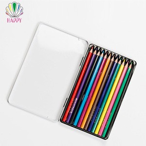 China manufacturer wholesale 12/18/24pcs colored set round/hexagon/triangle available woodless color pencils