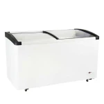 China Refrigeration Equipment Ice Cream Refrigerator Freezer Sliding Curved Glass Door Chest Freezer For Sale