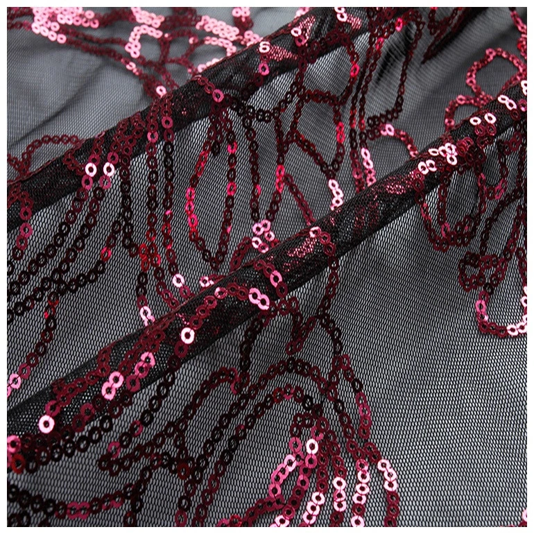 China supplier not easily wrinkled sequin tulle wholesale embroidery mesh fabric