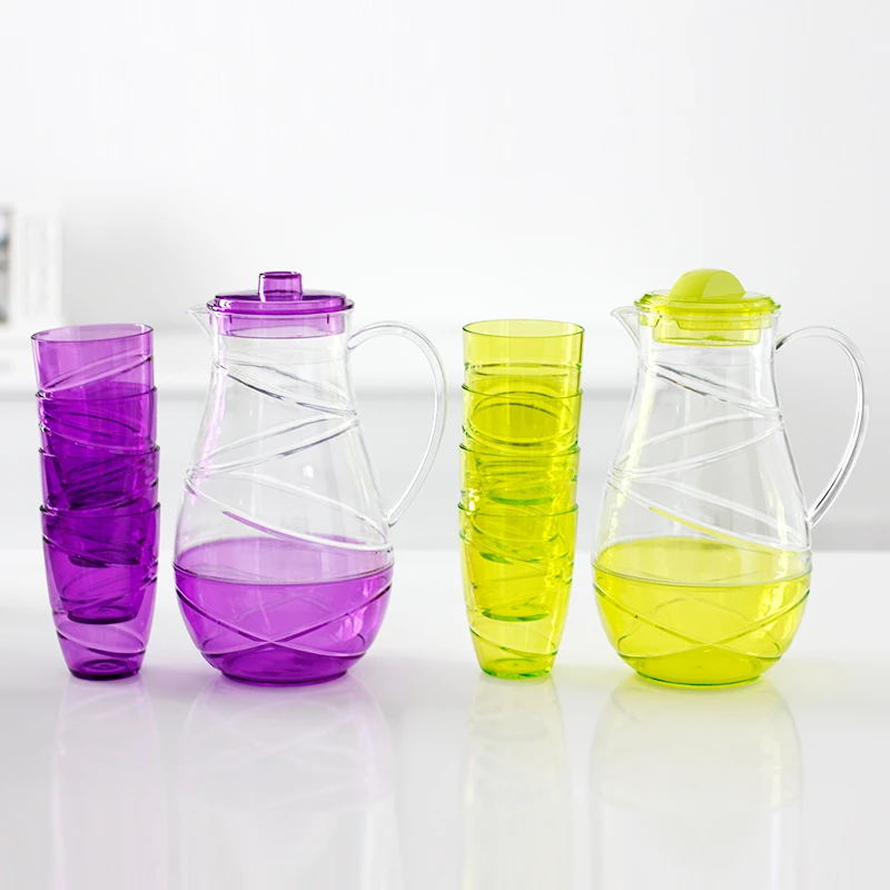 China supplier wholesale eco-friendly kettle set  2.4L household items plastic juice jug set party home plastic water jug set