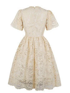 Chinese clothing manufacturers Apricot Vintage Lace Prom Dress