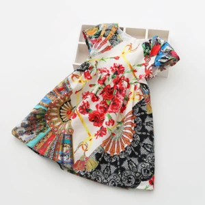 Chinese Factory Bright Flowers Printed Breathable Summer Dresses