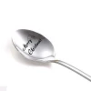 Christmas Series Custom Logo Engraved Stainless Steel Long Handle Spoons Christmas Family Gifts