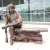 Import city outdoor decoration life size suit leather shoes worker men bronze statue from China
