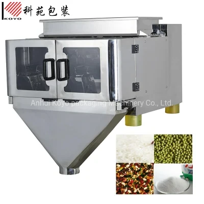 Cjs Linear Filling Weighing Packaging Double/Four Heads Scale Weigher Machine &nbsp;for &nbsp;Packing Grains,Rice,Seeds,Beans,Sugar,Granules,Nuts,Corns,Detergent Powder