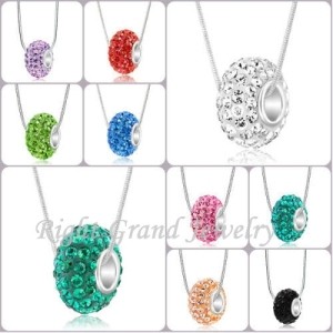 Clear Crystal Paved Big Hole Spacer Beads European Style European Crystal Charm Beads