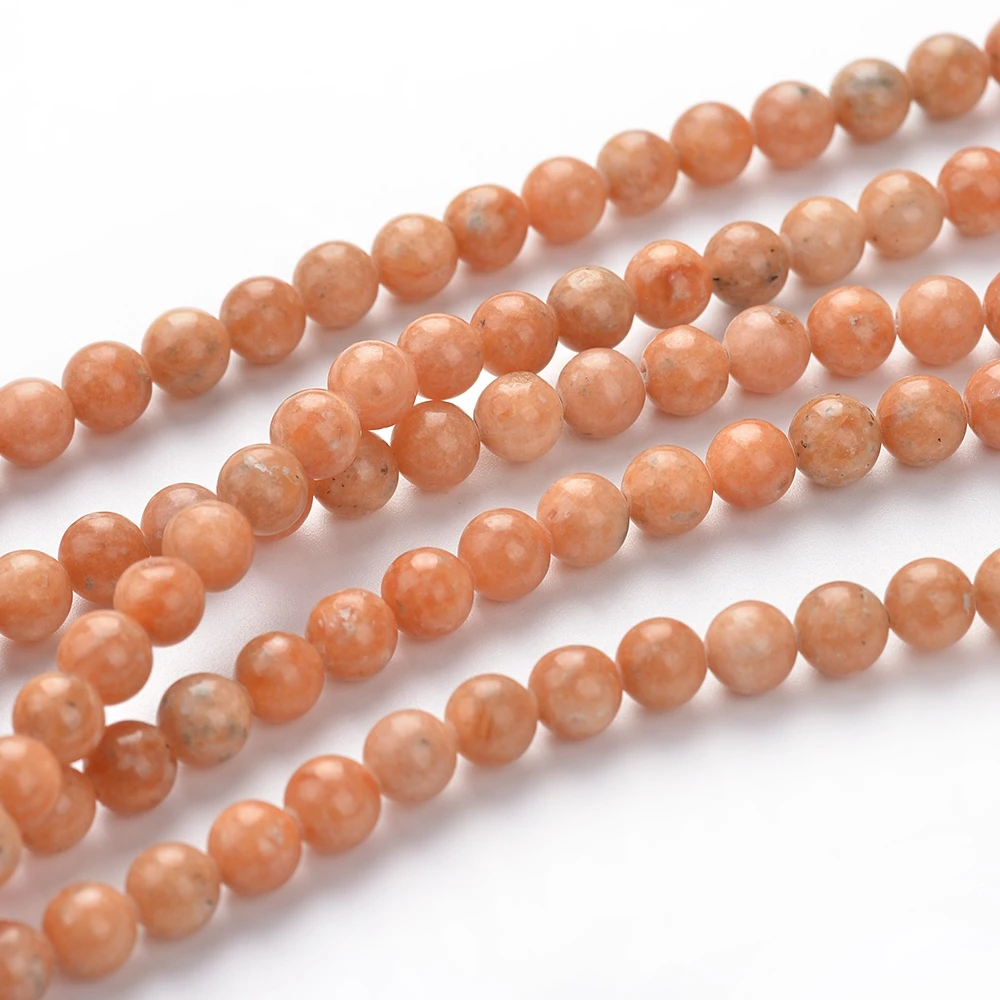 Cliobeads natural gemstone jewelry 8mm 12mm Orange Calcite Round Beads 38-39cm per strand