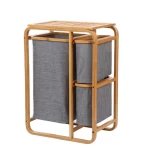 Clothes Organizer Household Rectangle Storage Bamboo Shelf Laundry Basket