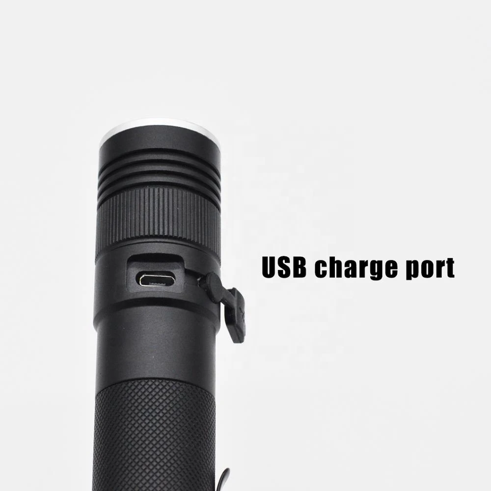 Clover torch Aluminum Alloy zoomable T6 waterproof 18650 led USB rechargeable flashlight