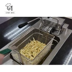 Commercial Custom Countertop stainless steel Double cylinder Fried Furnace 2 Basket Gas Fryer machine
