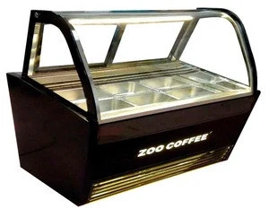 Commerical auto-defrost type hard ice cream storage display freezer/Gelato ice cream freezer display stainle steel showcase