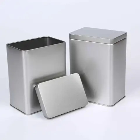 Container Manufacturers Square Gold Silvery Coffee Spice Tea Cookie Candy Metal Canister Gift & Craft Box Tins Stash Cans