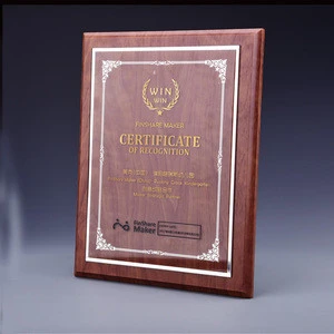 Corporate plaques custom design wood award plaques blank shield wood awards for recognition awards wood certification