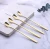Import Creative stainless steel spoon long handle stirring spoon personalized golden milk tea spoon square head household seasoning spo from China