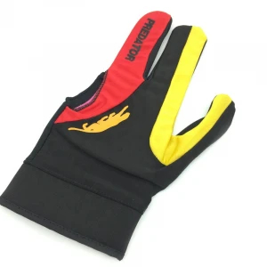 Cue Billiard Pool Shooters 3 Fingers Gloves RED and YELLOW billiard gloves snooker gloves high quality billiard accessories