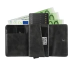 Custom Aluminum Case Pop Up  Wallet Leather Id Card Holder Rfid Wallet