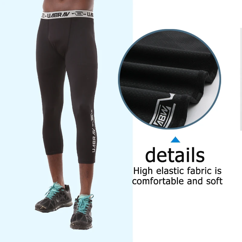 custom compression mens leggings sport fitness nylon jogger sweatpants men high quality spandex compression wear sport running