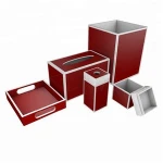 Custom fashionable promotional combo executive/school/office table/desktop complete wooden gift stationery set