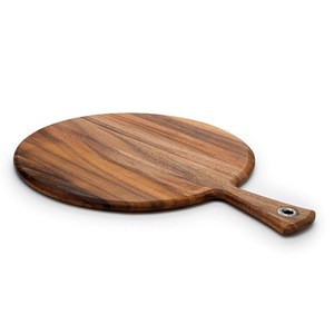 Custom food cutting steak serving cheese round wooden chopping board set with handle for kitchen furniture