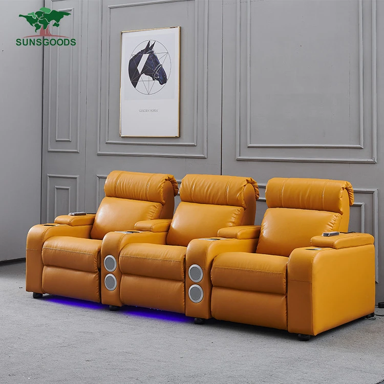 Custom Multi Functional Theater Room Furniture, Leather Movie Theater Chairs, Cinema Chairs Theater