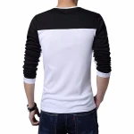 custom new design cheap price long sleeve  indian v-neck t shirt
