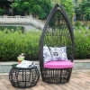 Custom Outdoor Furniture Egg Shape Garden Set Rattan / Wicker Chairs