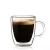Import custom reusable logo borosilicate espresso 150ml 250ml 350ml 450ml 5oz  8.5oz  16oz coffee mug double wall glass cup from China