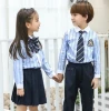 Custom school formal uniform for kids primary school uniform with tie  for teenager embroider middle school uniform for unisex