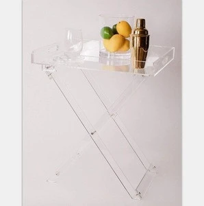 Custom size/shape clear plexiglass home/office tea table acrylic coffee folding table