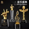 Custom Suppliers Crystal Resin Trophy Carved Technique Piano Music Choral Award Plaque Medal Childrens Competition Recognition