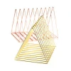 Custom Triangular Desktop Rack Metal Wire Bookshelf Magazine Holder for Home Office File Organize