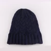 Custom Your Own LOGO Knit Hat Dark Blue 100% Acrylic Blank Womens Winter Beanie Knitted Hats