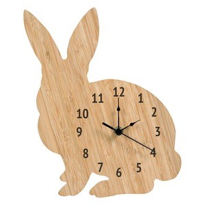 Customized Animal Shape Bamboo Wood Wall Clock