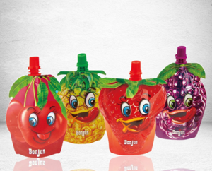 Customized Logo Fruit Juice Jelly Stand Up Spout Shaped Pouch