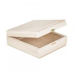 Customized Size Unfinished Wood Craft Box with Clasp, Wooden Jewelry Gift Box, Photo Box