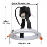 Cutout 120MM Adjustable Down Light Base E27 Socket Lamp Holder To Match PAR30 Light Source Ceiling Lamp Frame Fixture