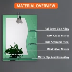 Decorative Modern Cosmetic Mirror Modern Double Layer With Shelf Green Wall Mirror Bath Mirror