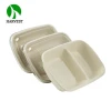 Disposable Bento Food 2 Compartment Paper Rectangle Tray Plate