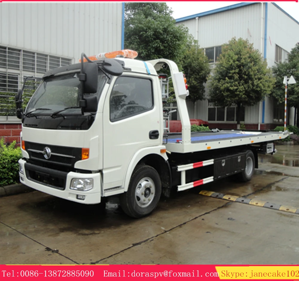 Dongfeng 4*2  Road Rescue Recovery breakdown Flatbed Tow wrecker truck For Sale