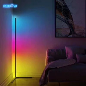 Drop shipping Contemporary nordic remote controlled standing modern LED rgb corner floor lamps