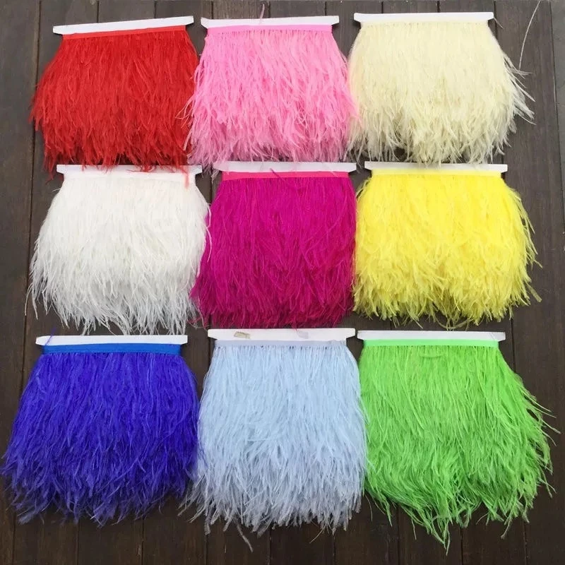 dyed ostrich feather trims 10-15cm