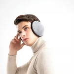 Ear Muffs for Men & Women Winter Ear Warmers Covers for Cold Weather Behind the Head Style Black Fleece Earmuffs