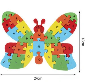 Early kids educational toys 3d wooden butterfly puzzle